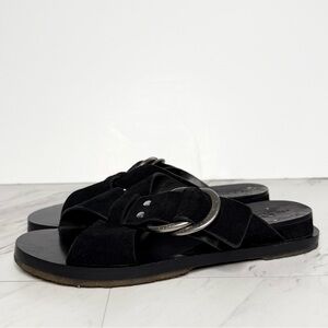 Rag & Bone Beau Black Criss Cross Strap Slide Sandal 37
